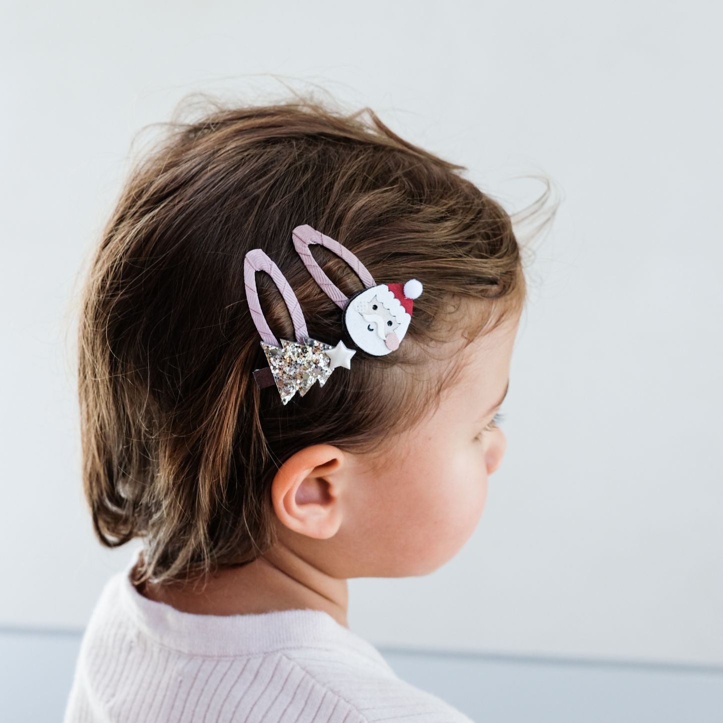 Santa & Christmas Tree Hair Clip Set