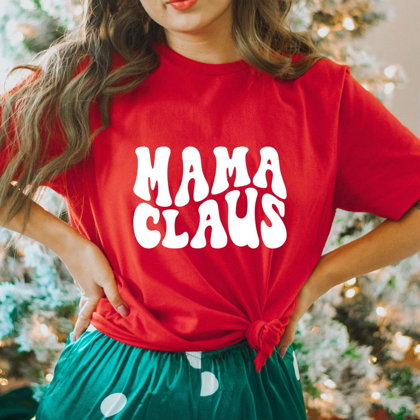 Mama Claus Women's Graphic Tee, Red