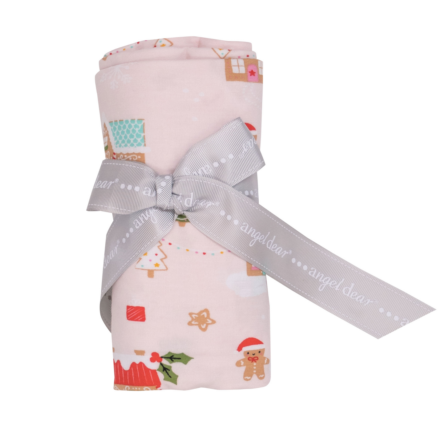 Stretch Swaddle, Gingerbread Village Pink