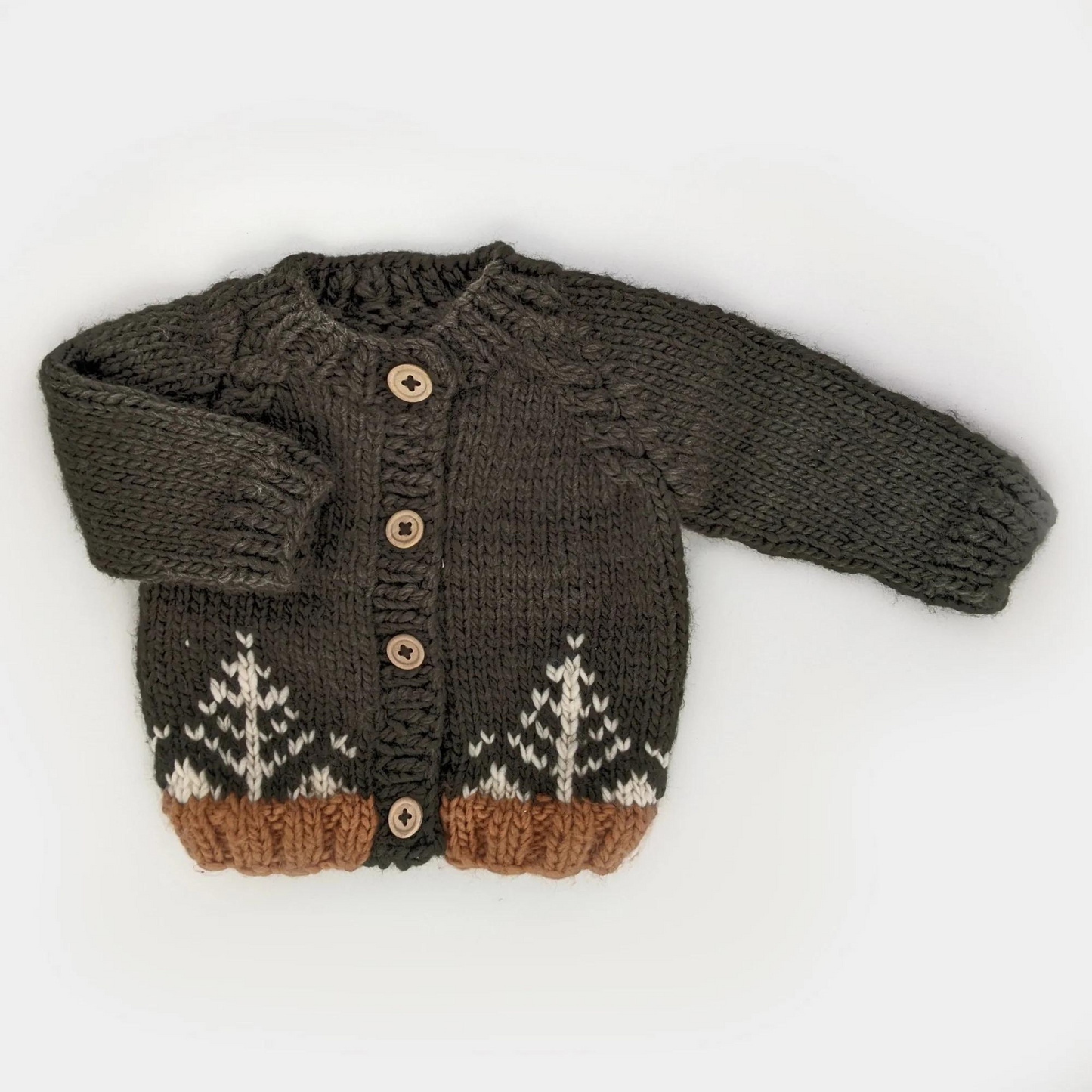 Loden Cardigan Knit Sweater, Forest
