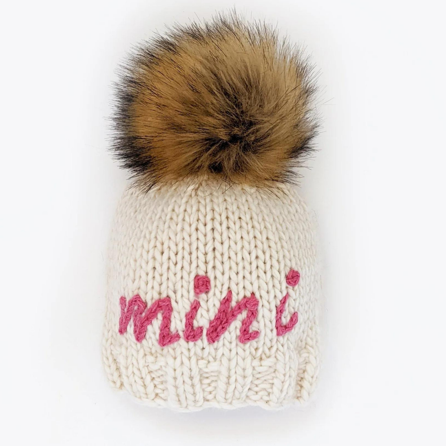 "Mini" Knit Beanie, Cerice Pink