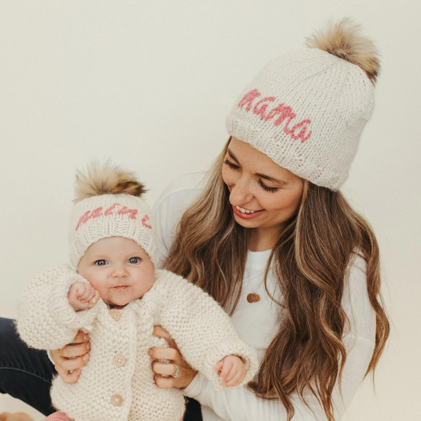 "Mini" Knit Beanie, Cerice Pink