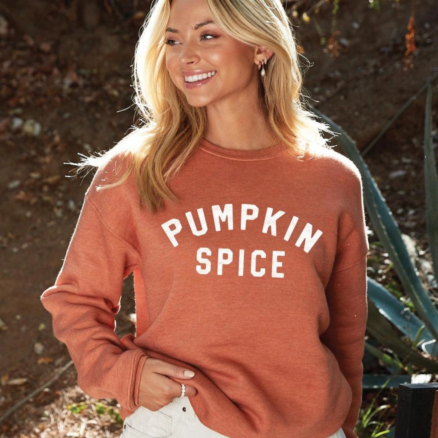 Pumpkin Spice Women's Graphic Sweatshirt, Autumn Leaf