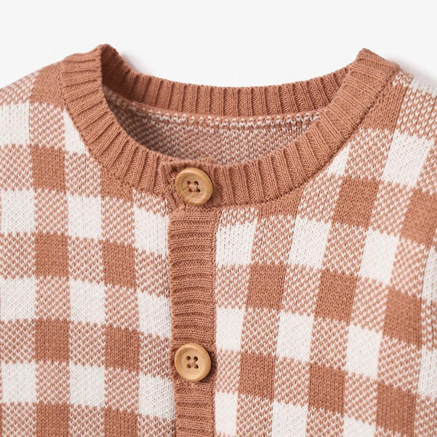 Rust Gingham Cardigan