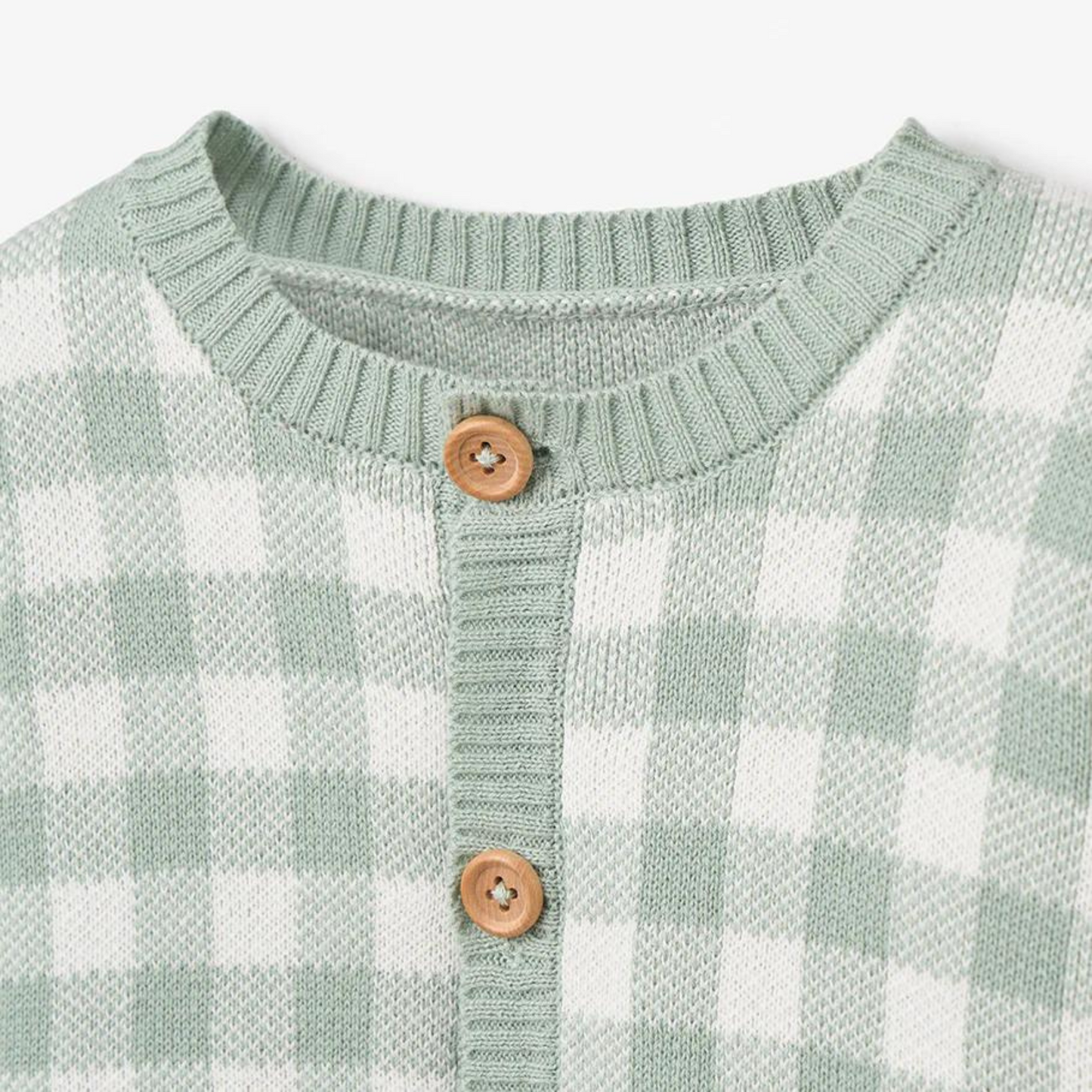 Sage Gingham Cardigan