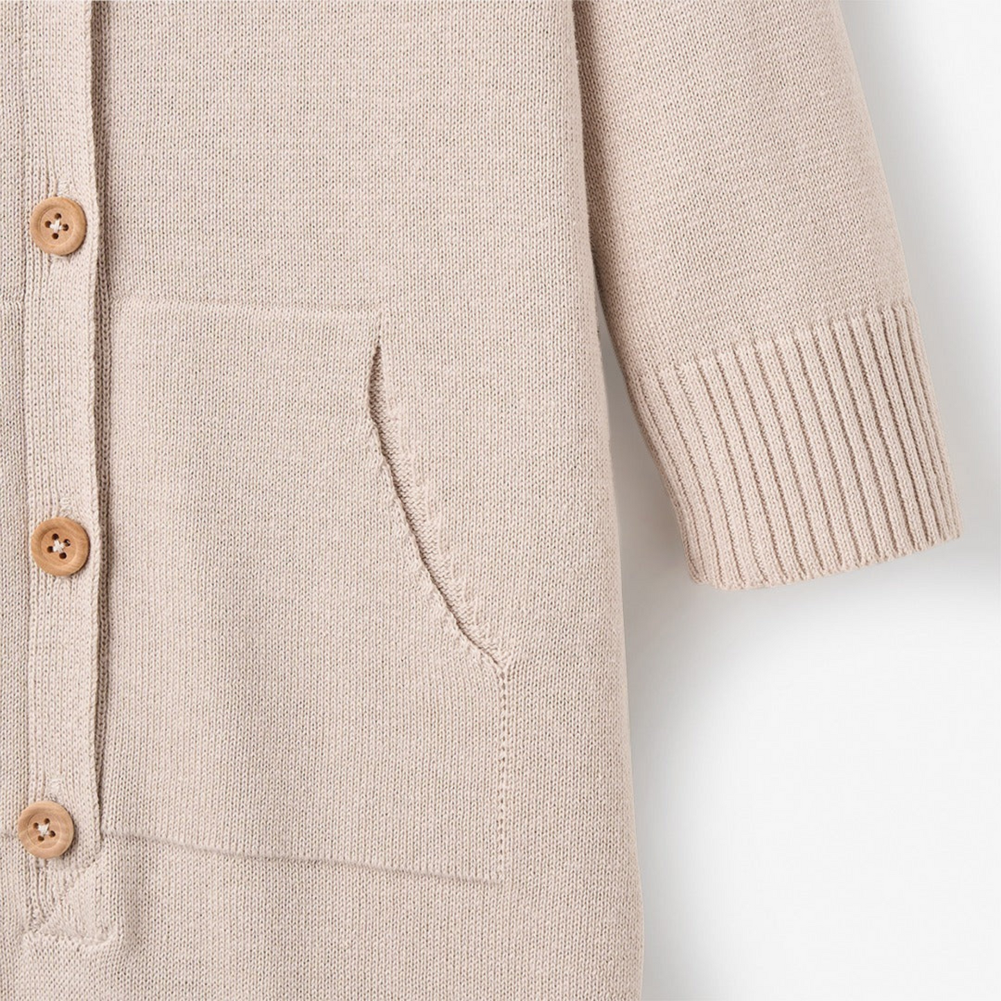 Bear Hooded Knit Jumpsuit, Taupe