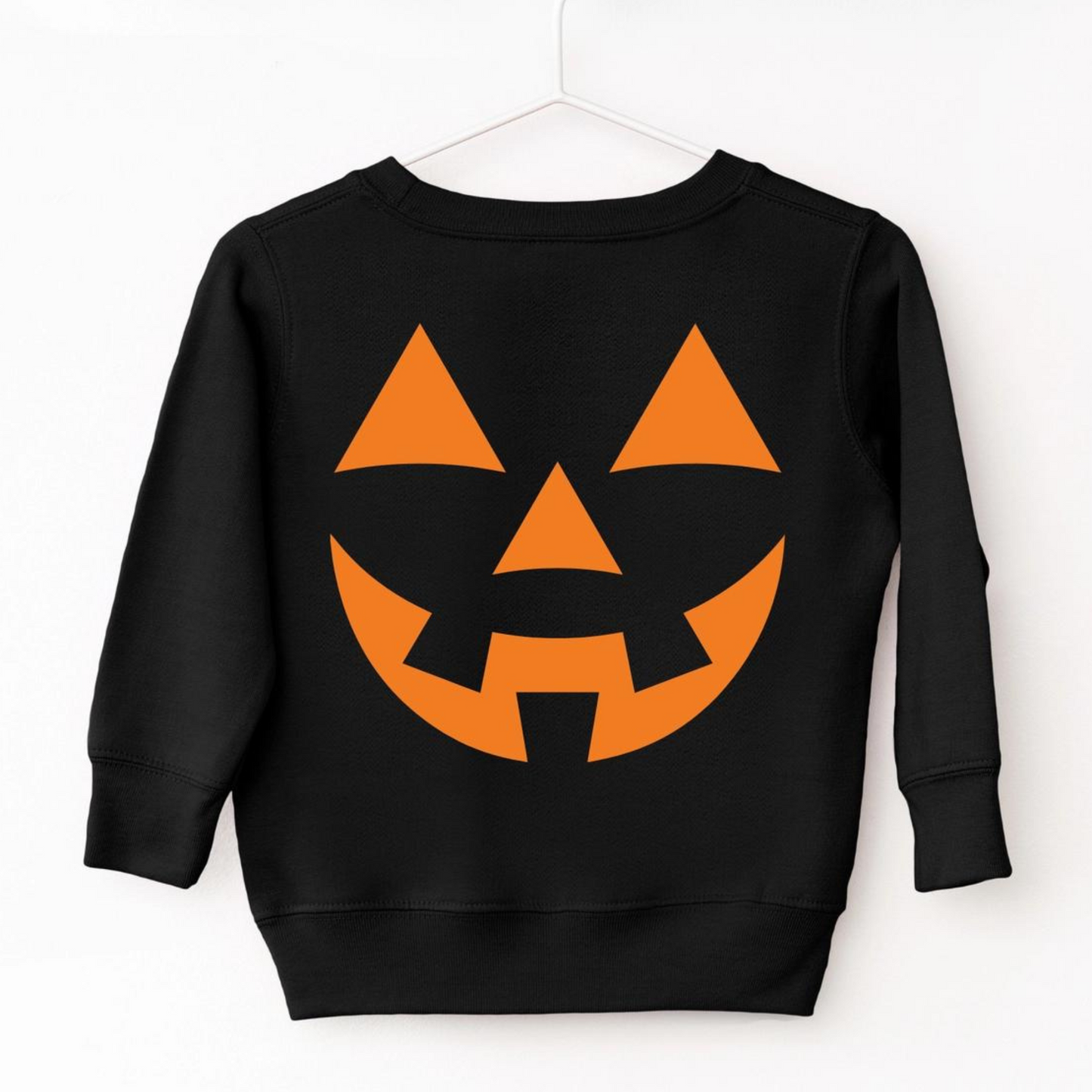 Jack O Lantern Face Toddler Graphic Sweatshirt, Black/Orange