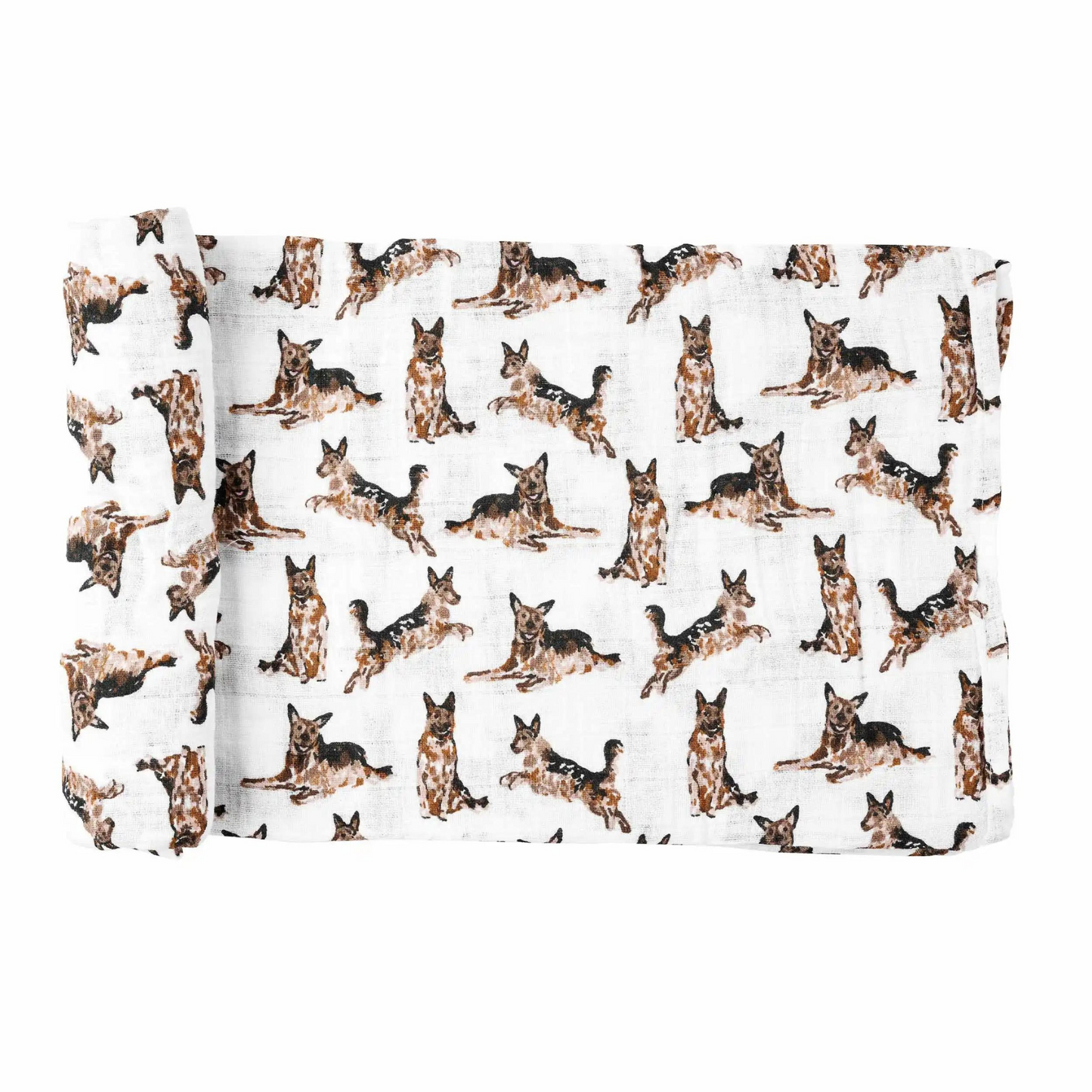 German Shepherd Muslin Swaddle Blanket