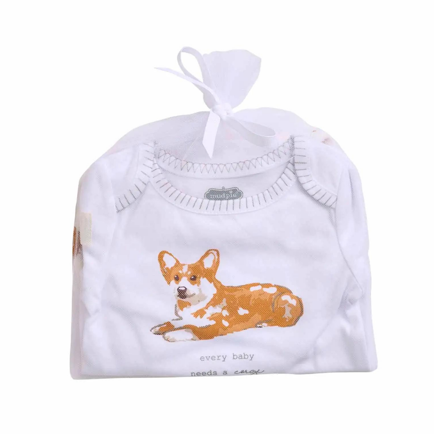 Corgi Dog Bodysuit & Bib Set