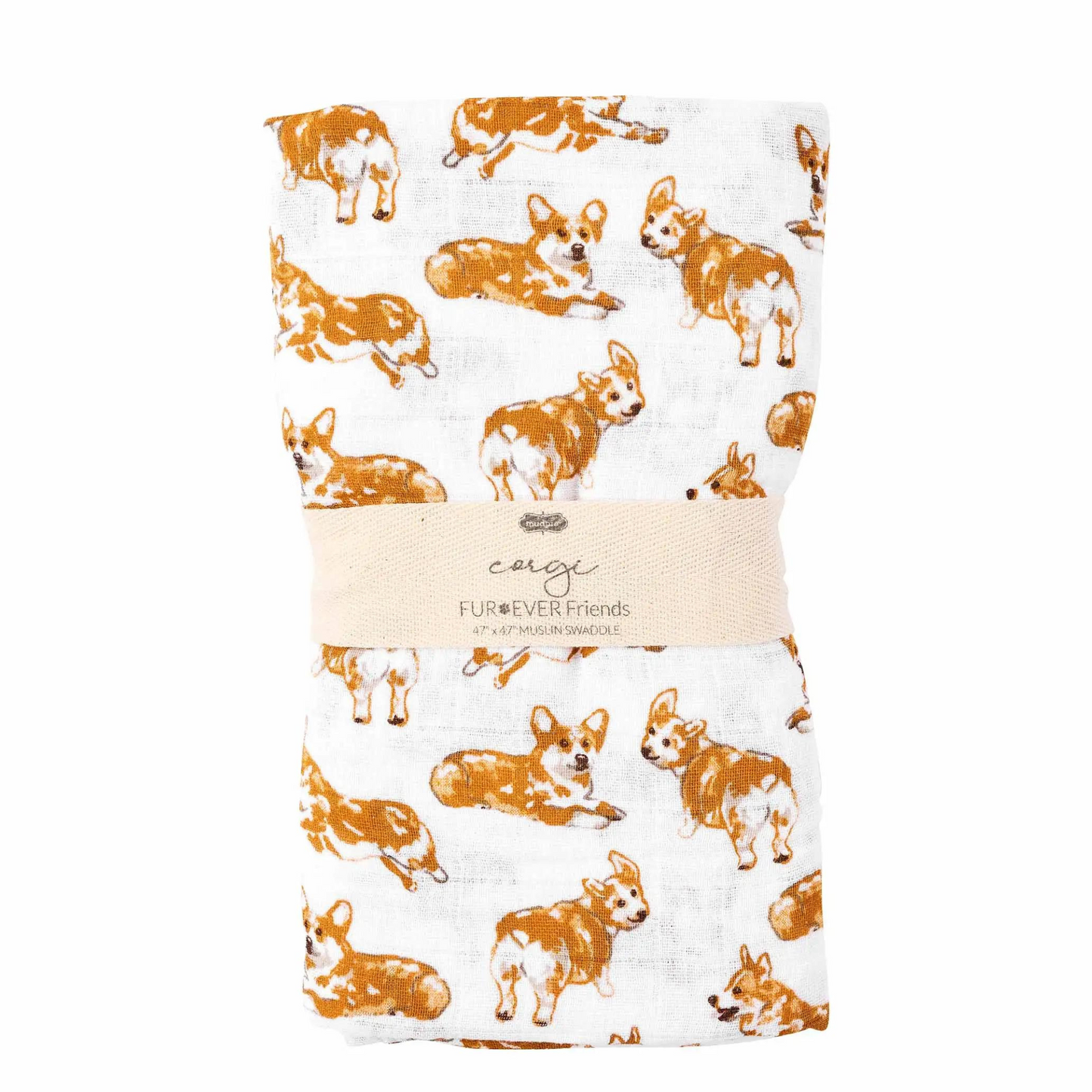 Corgi Muslin Swaddle Blanket