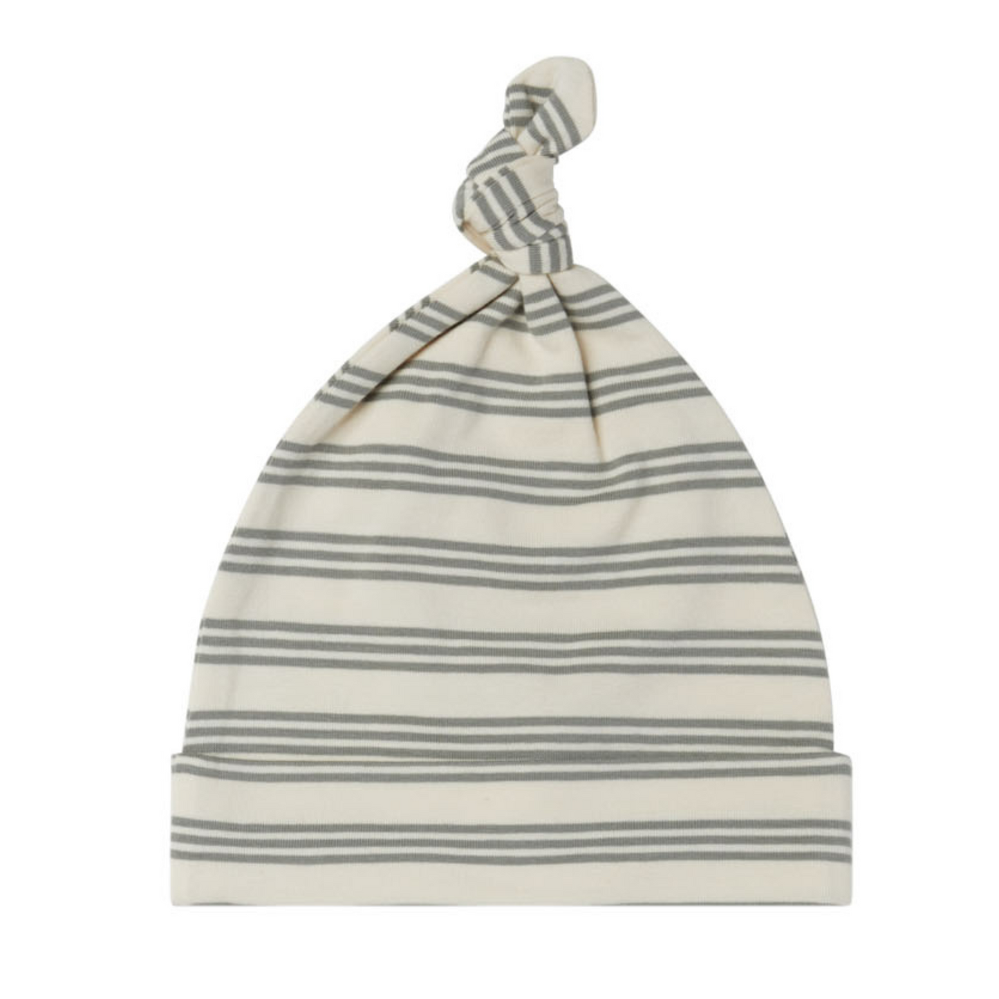 Knotted Baby Hat, Basil Stripe