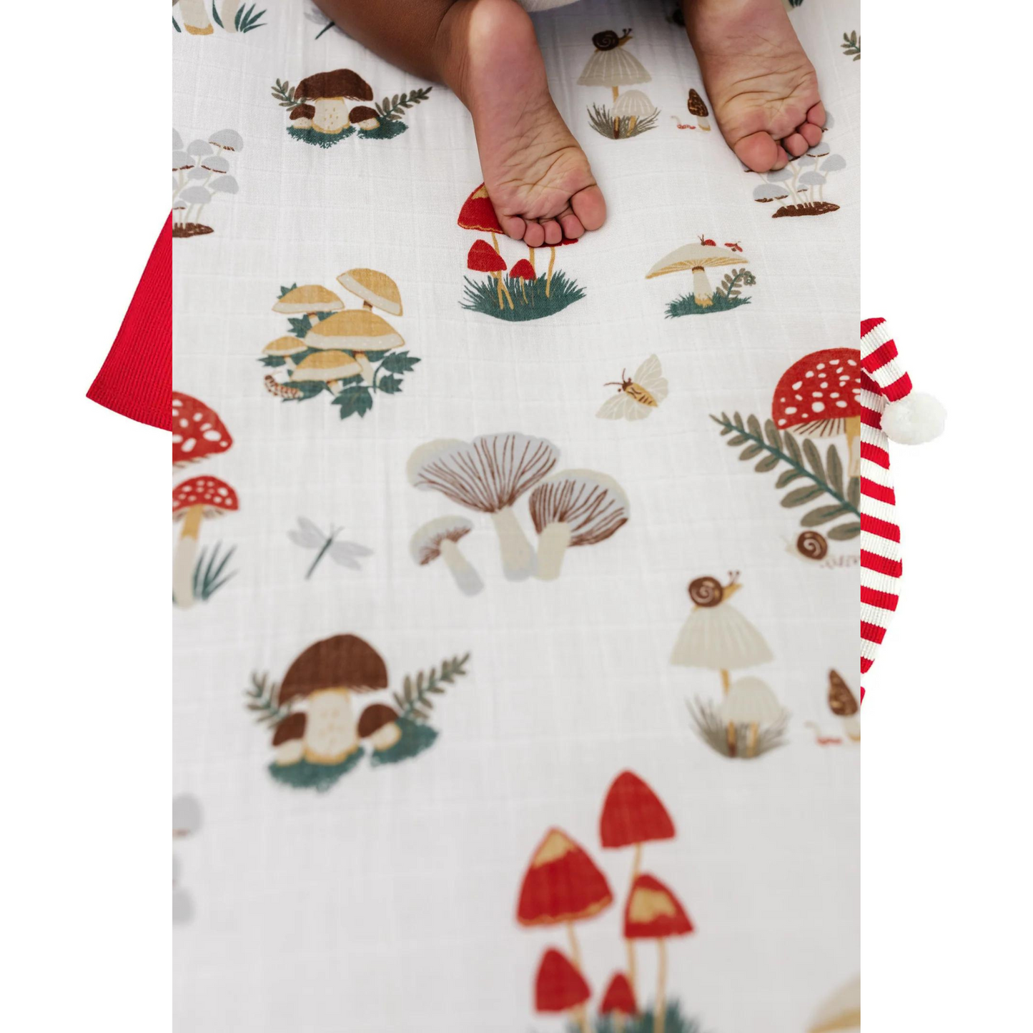 Mushroom Muslin Crib Sheet