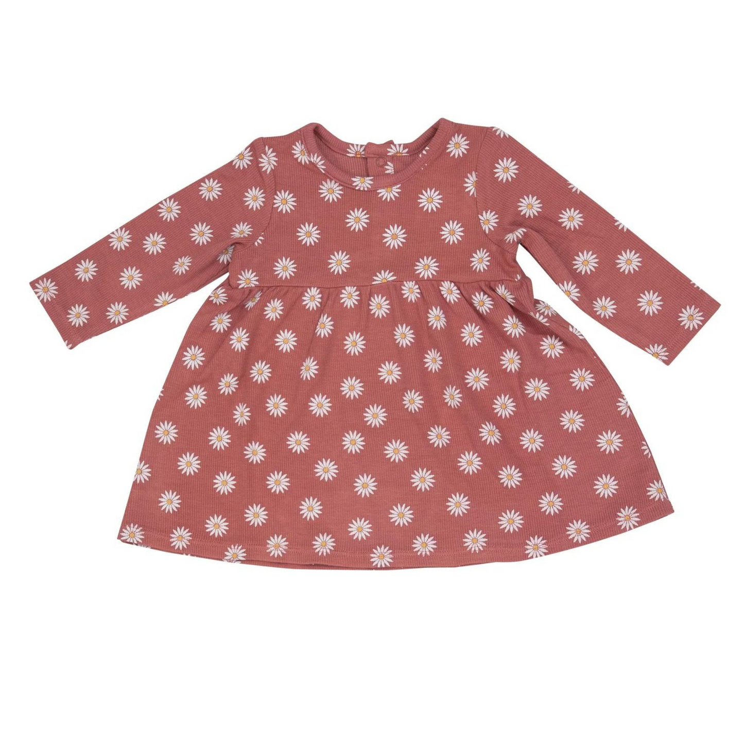 Ribbed Simple Dress and Bloomer, Daisy Dot Dusty Rose