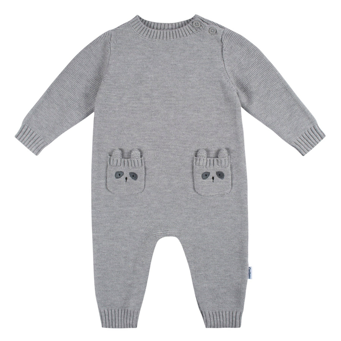 Sweater Knit Romper, Raccoon