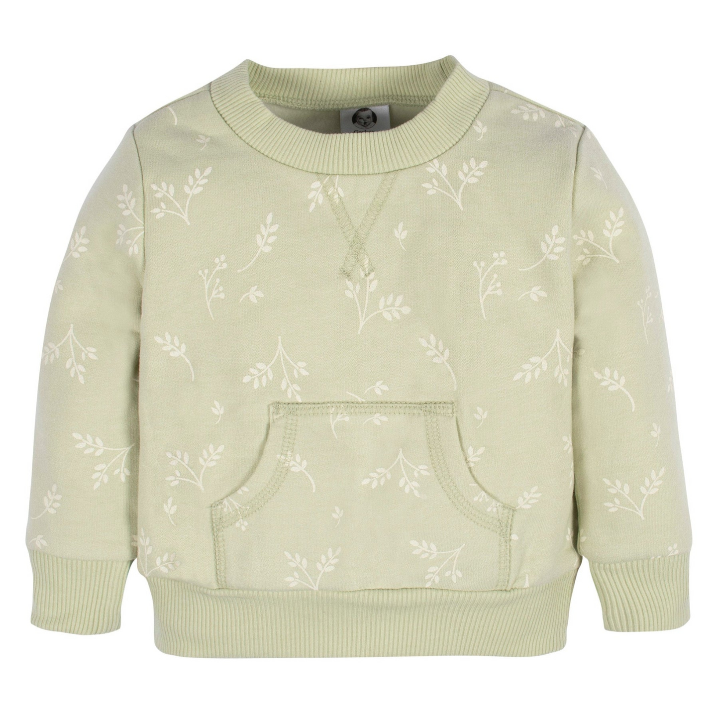 2-Piece Sweatshirt & Pant Set, Green Leaves