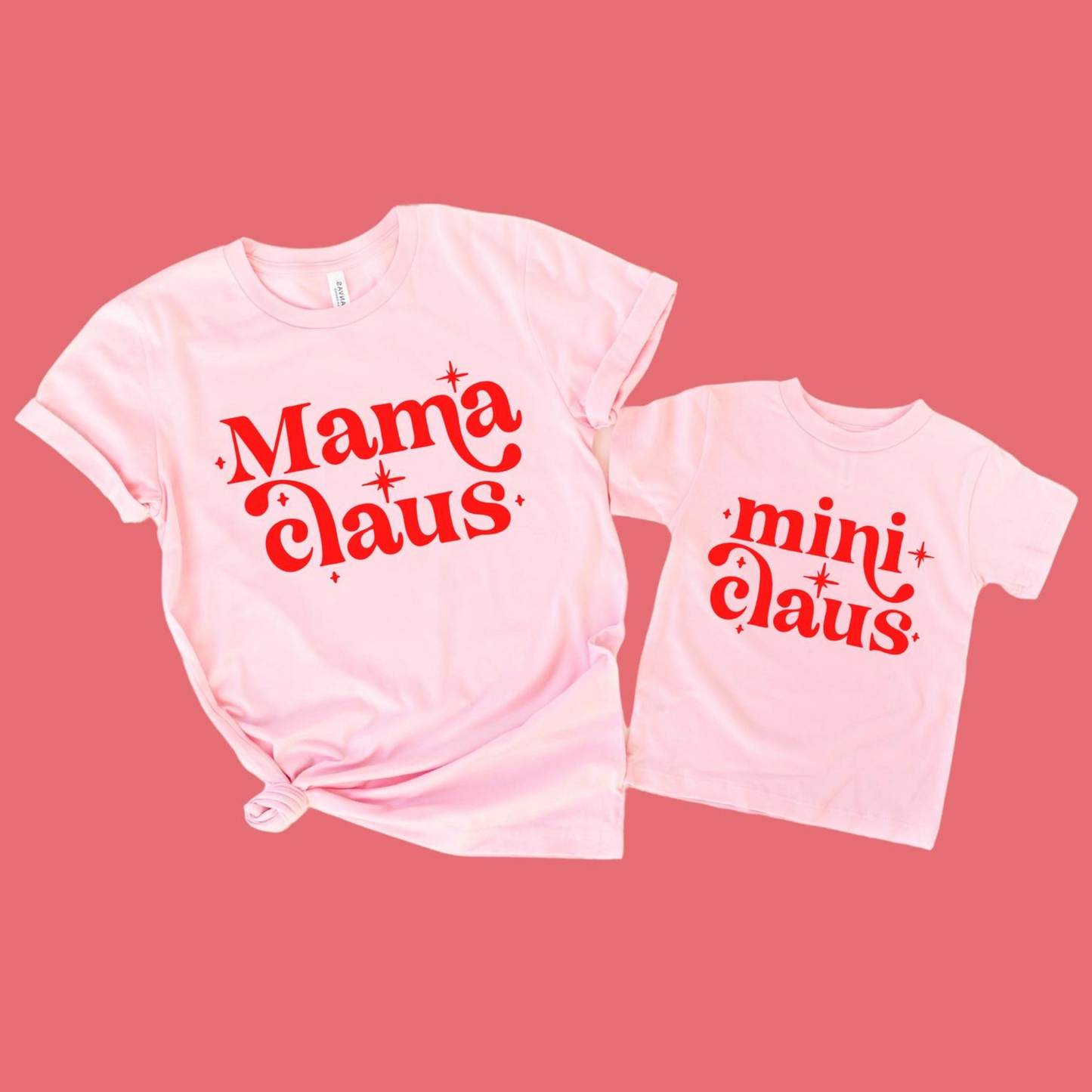 Mini Claus Kid's Graphic Short Sleeve Tee, Pink