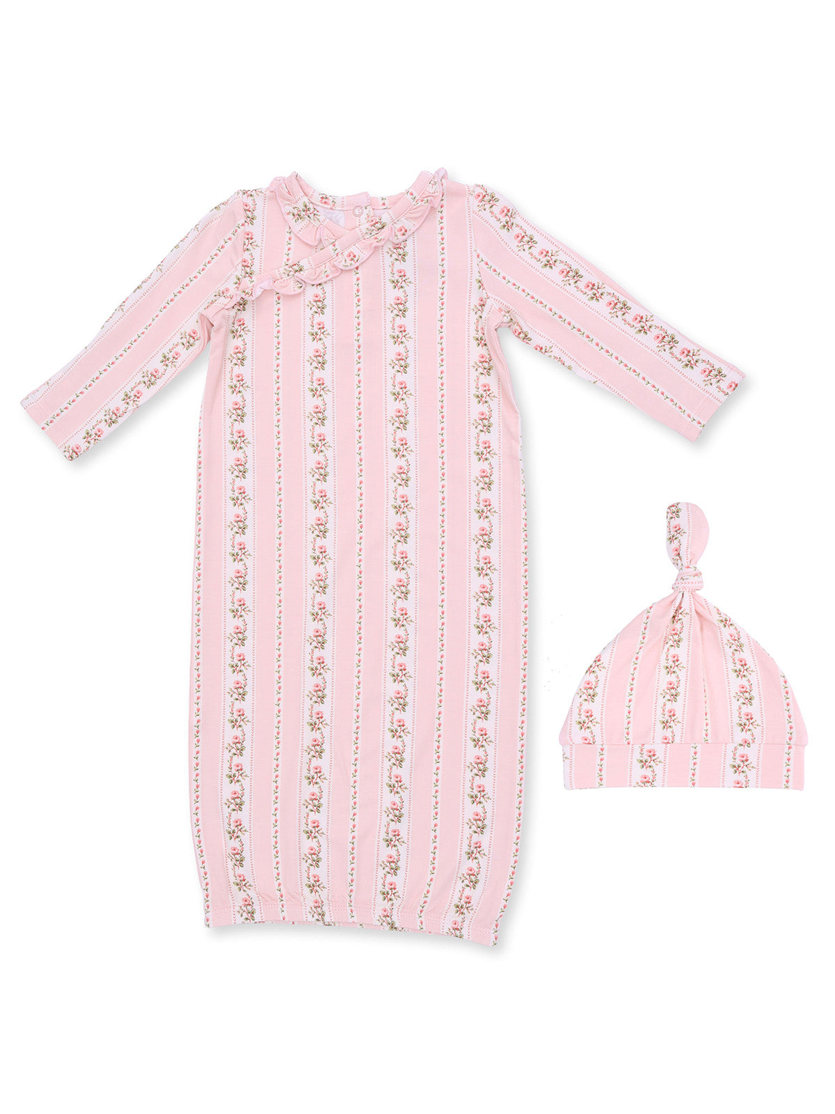 Kimono Gown & Knotted Hat Set, Antoinette Stripe