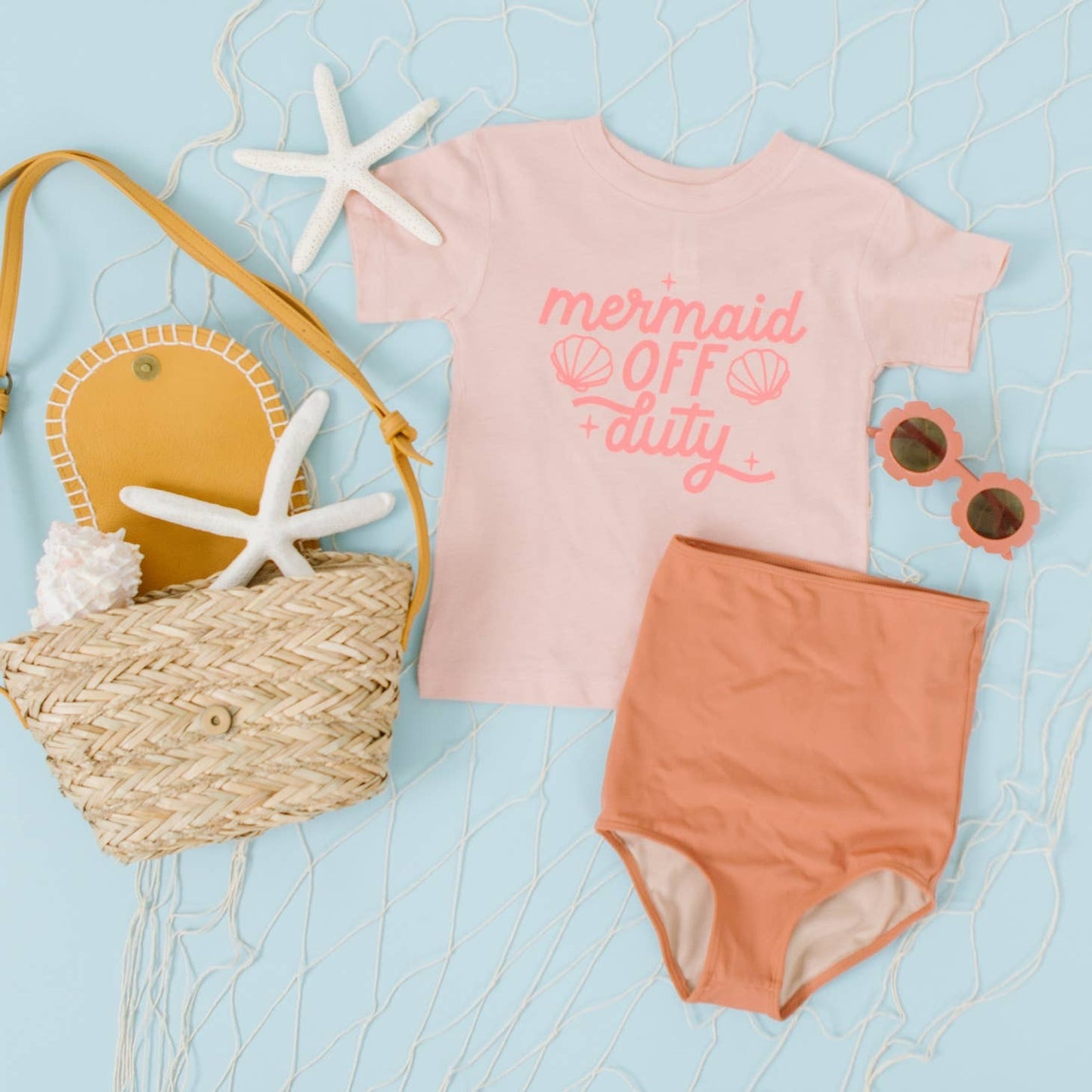 Kid's Graphic Short Sleeve Tee, Mermaid Off Duty Coral/Peach