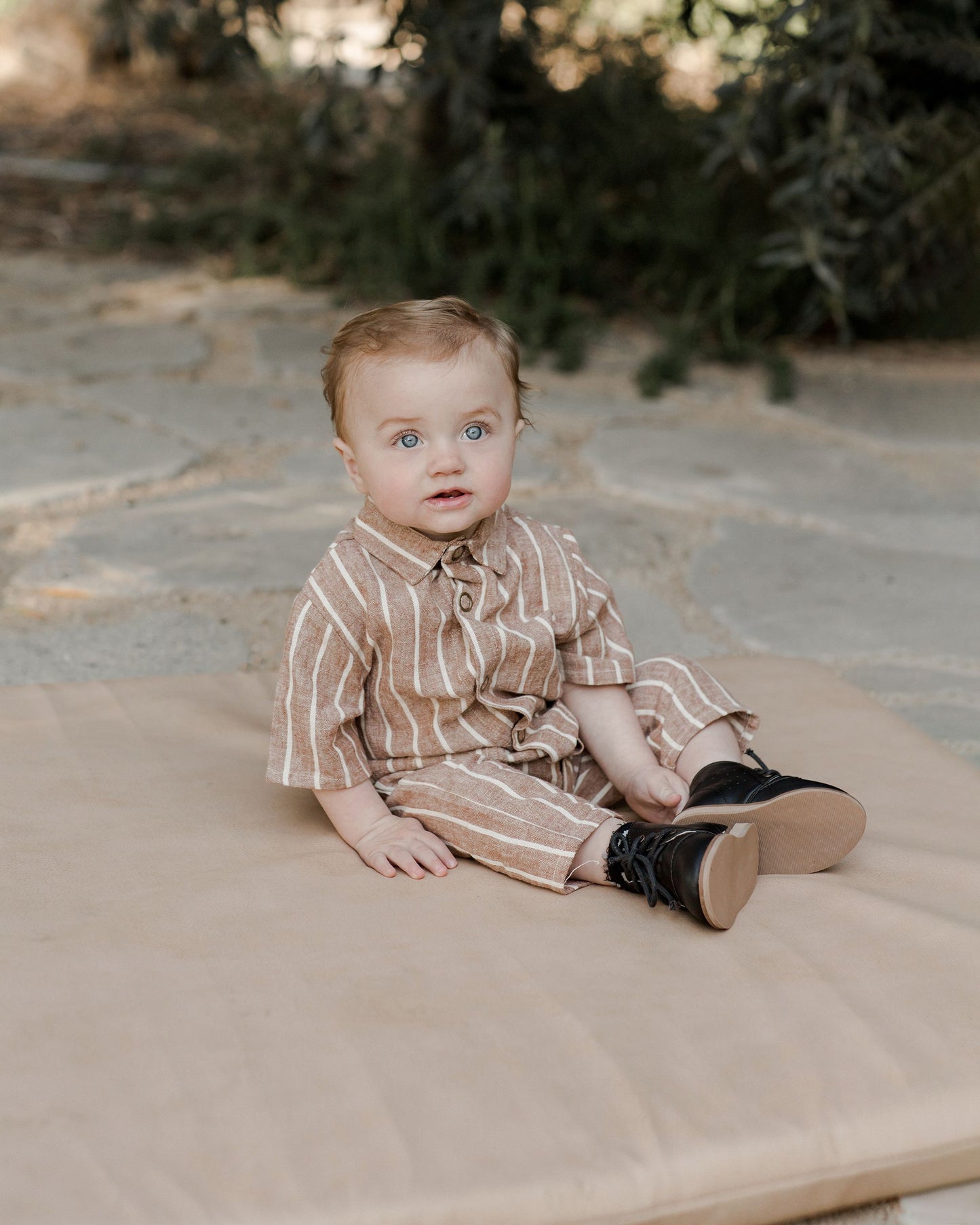 Rylee & Cru Rhett Jumpsuit, Cedar Pinstripe