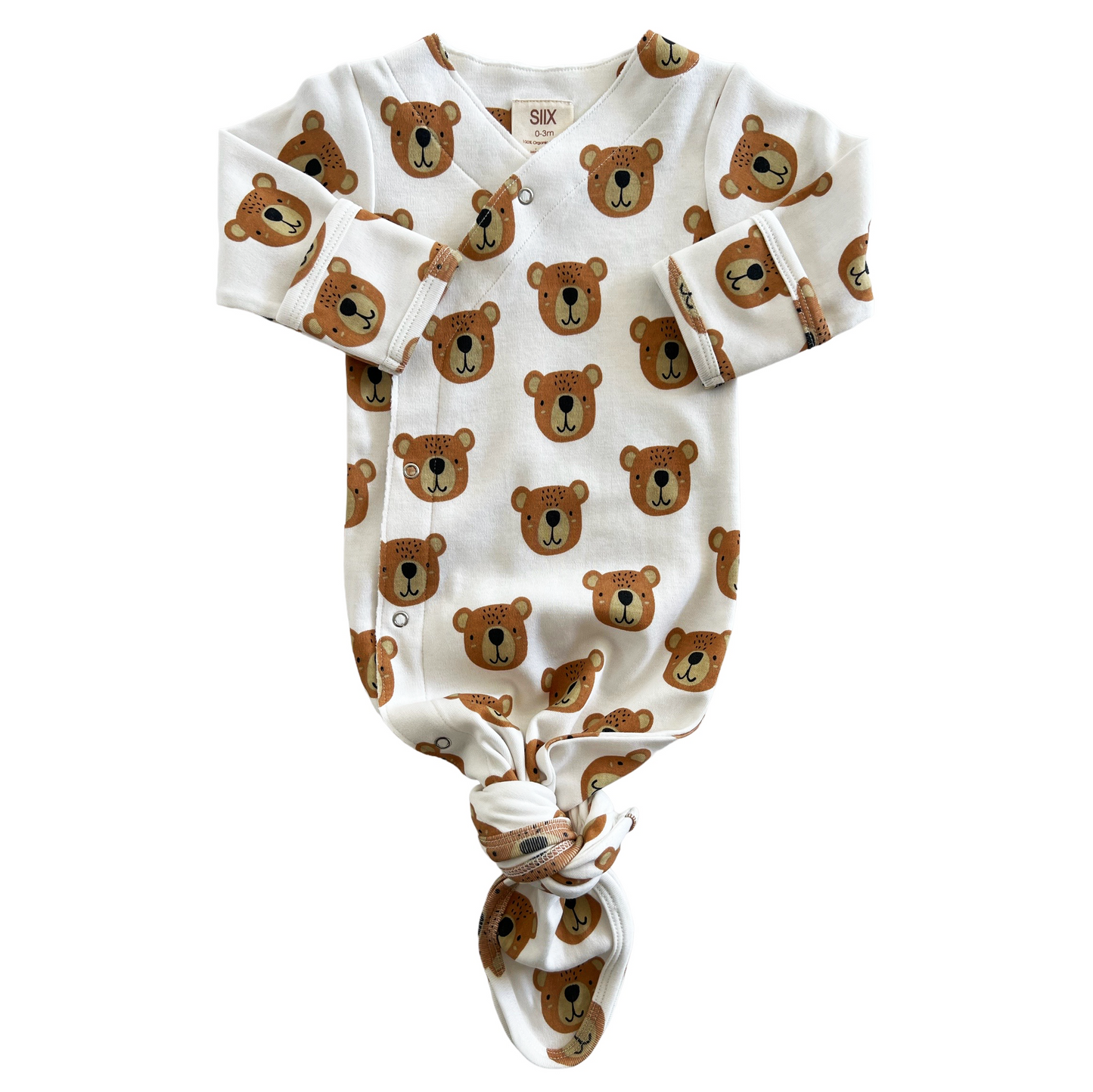 Baby Bear / Organic Kimono Knot Gown