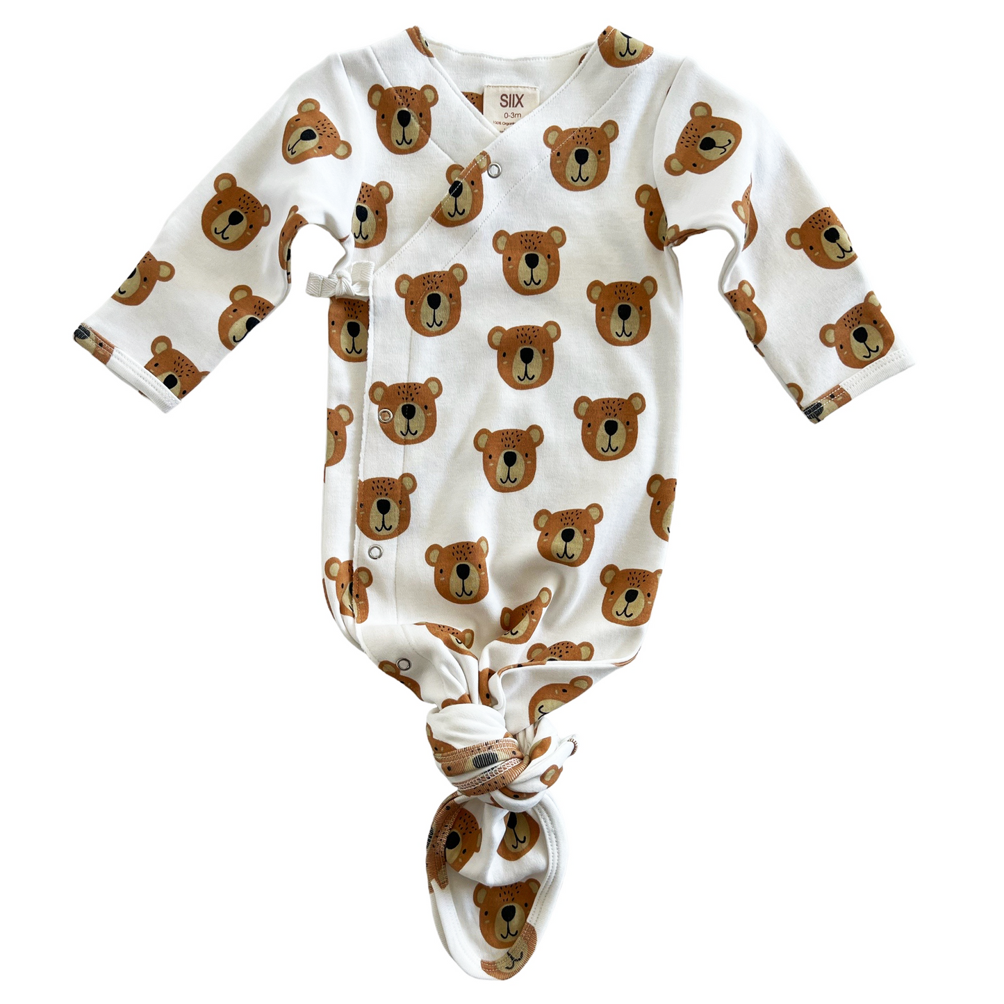 Baby Bear / Organic Kimono Knot Gown