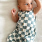 Blueberry Muffin Checkerboard / Organic Bay Jumpsuit