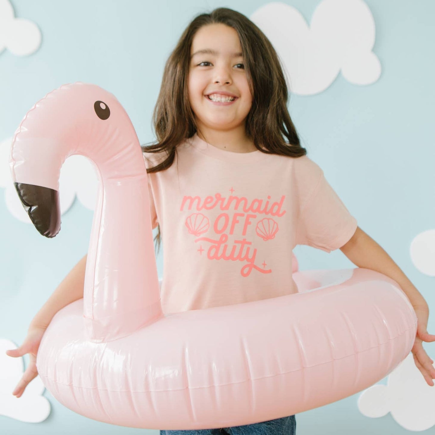 Kid's Graphic Short Sleeve Tee, Mermaid Off Duty Coral/Peach