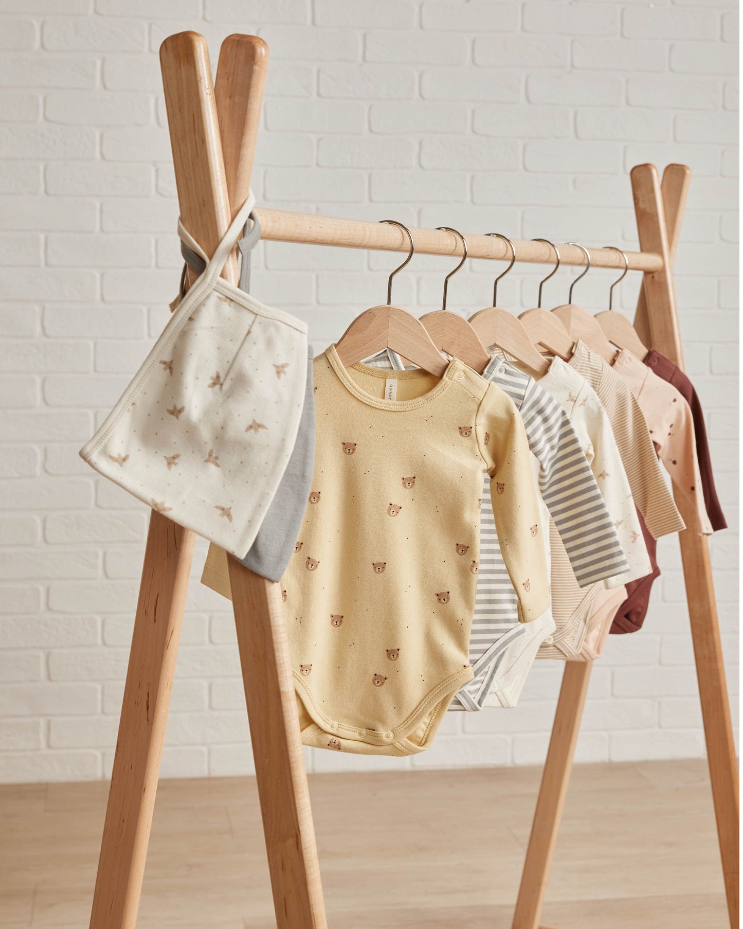 Organic Jersey Bodysuit 2-Pack, Bears/Dusty Blue Stripe