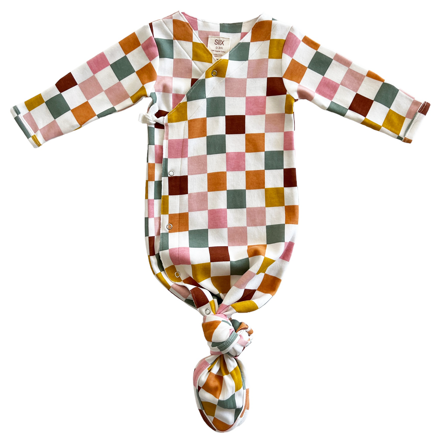 Cake Pop Checkerboard / Organic Kimono Knot Gown
