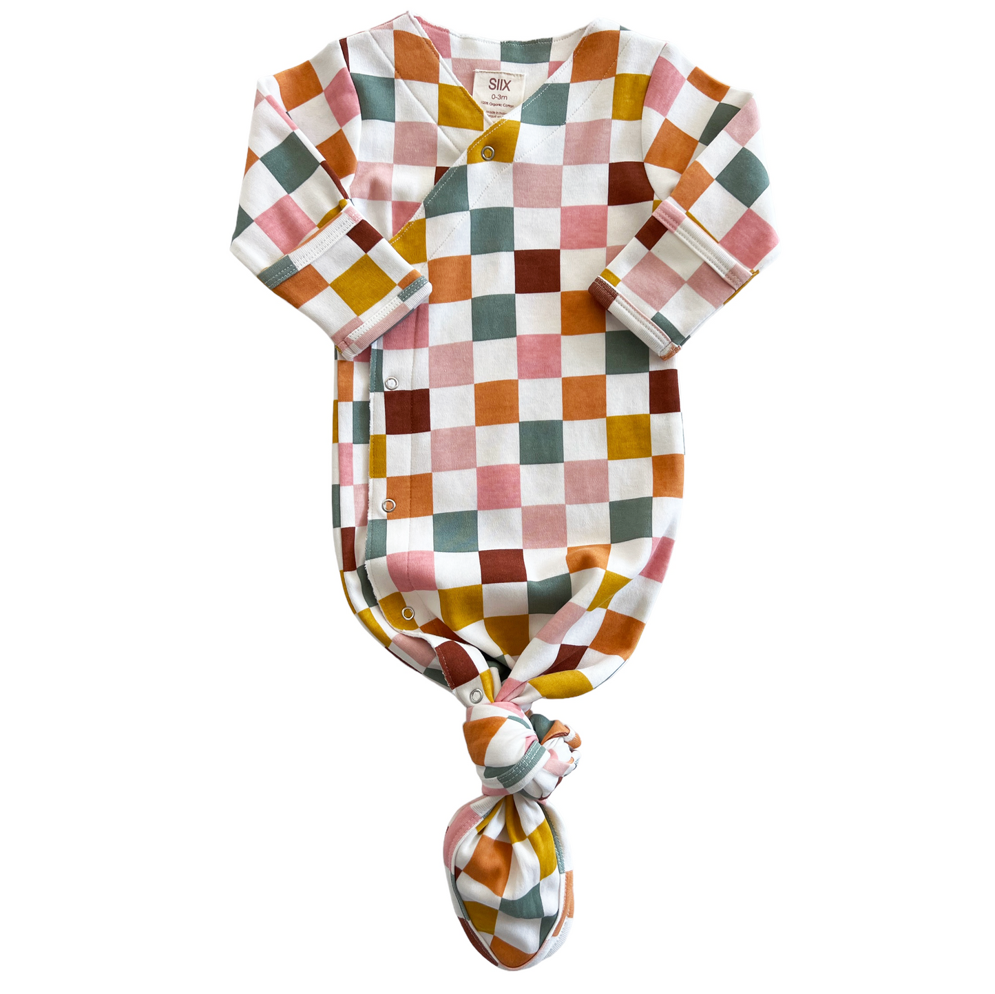 Cake Pop Checkerboard / Organic Kimono Knot Gown