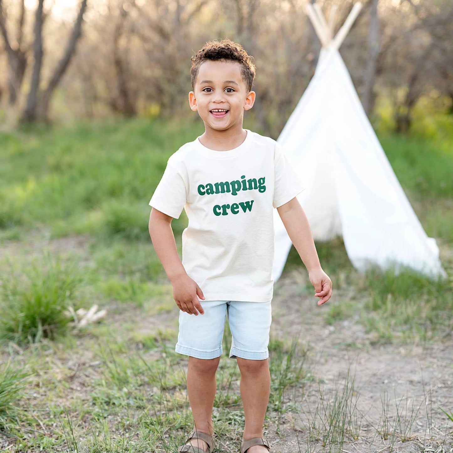 Kid's Graphic Short Sleeve Tee, Camping Crew