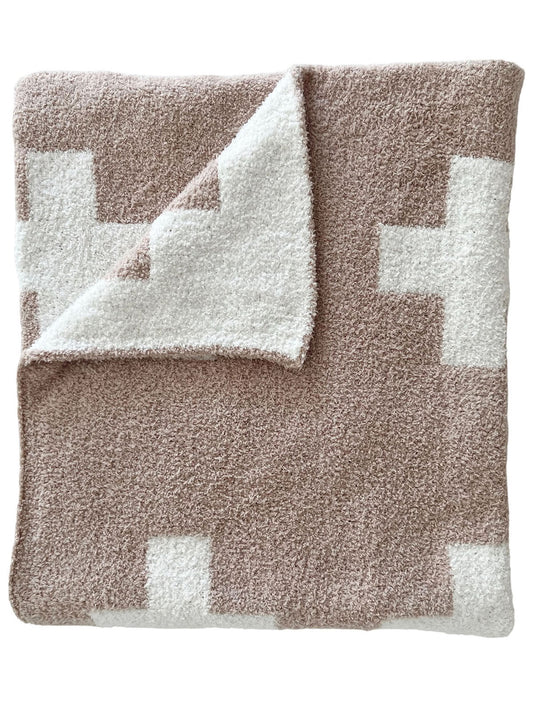 Phufy® Bliss Blanket, Cocoa/White Cross