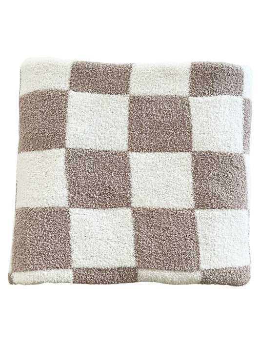 Phufy® Bliss Checker Sofa Blanket, Cocoa
