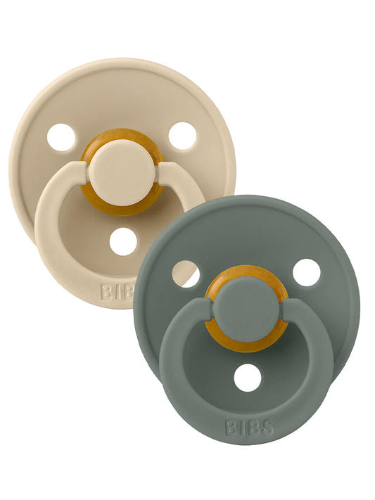 Colour Round Natural Rubber Latex Pacifier 2 Pack, Vanilla/Pine