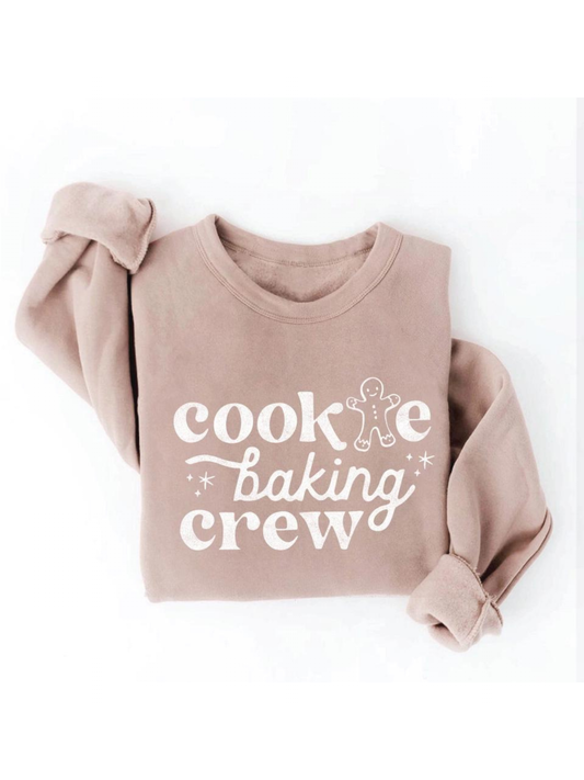 Cookie Baking Crew Women's Graphic Sweatshirt, Tan