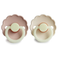 Daisy Night Natural Rubber Pacifier 2-Pack, Blush / Cream