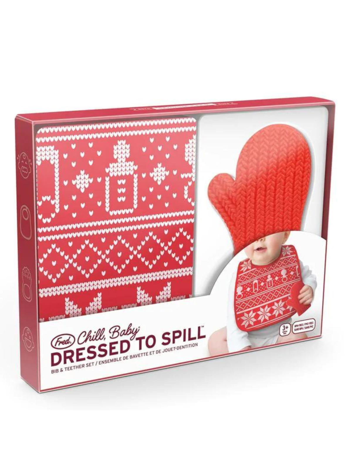 Dressed to Spill Bib & Teether Set, Holiday