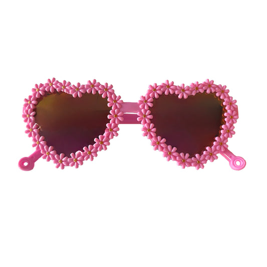 Valentine's Kids Sunglasses, Pink Daisy Heart