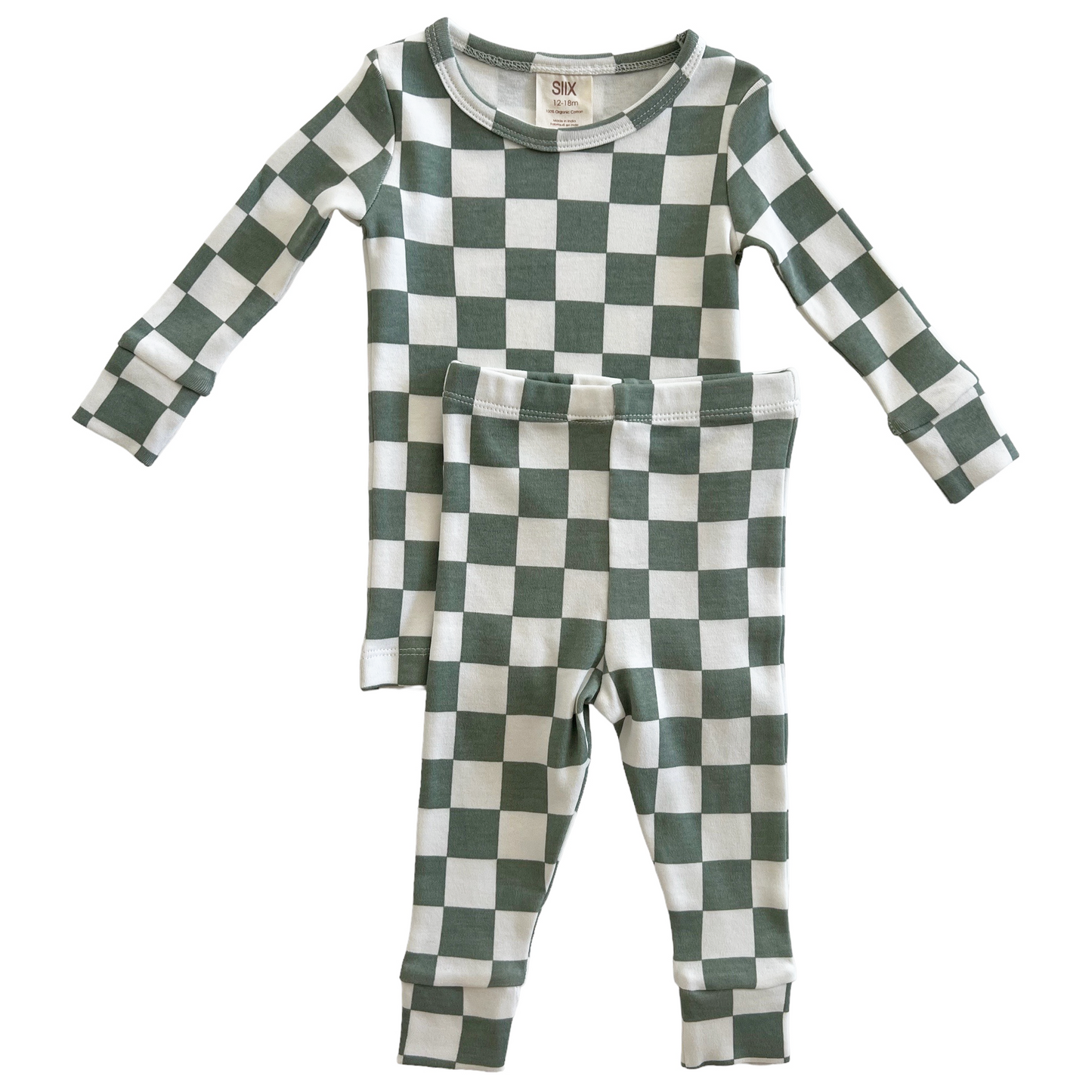 Matcha Milkshake Checkerboard / Organic 2-Piece Set