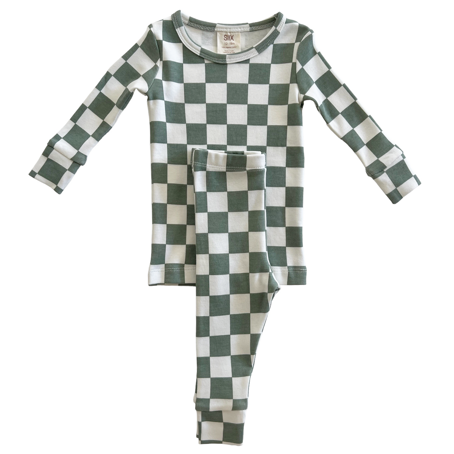 Matcha Milkshake Checkerboard / Organic 2-Piece Set