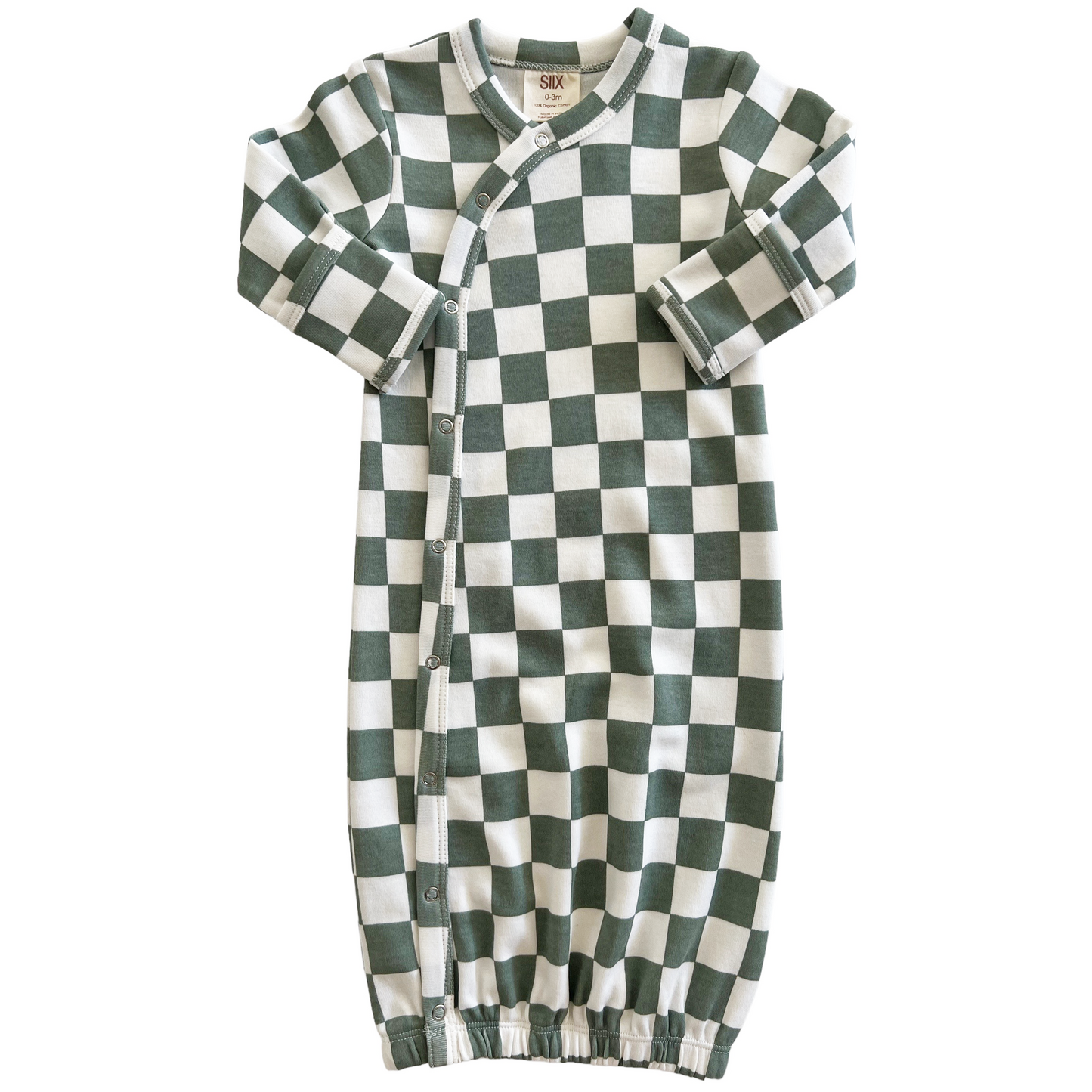 Matcha Milkshake Checkerboard / Organic Gown