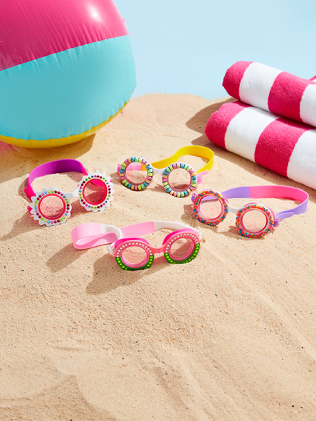 Pink/Green Girl Swim Goggles