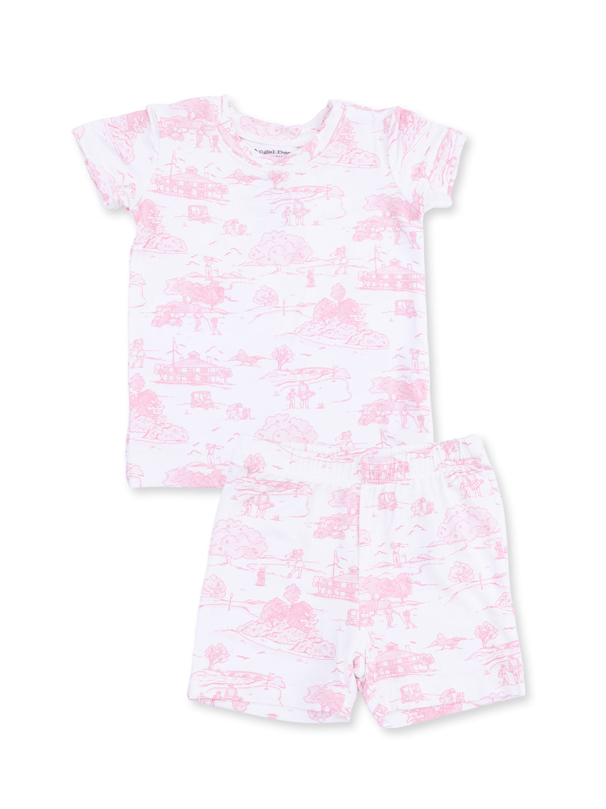 Loungewear Short Set, Golf Toile Pink