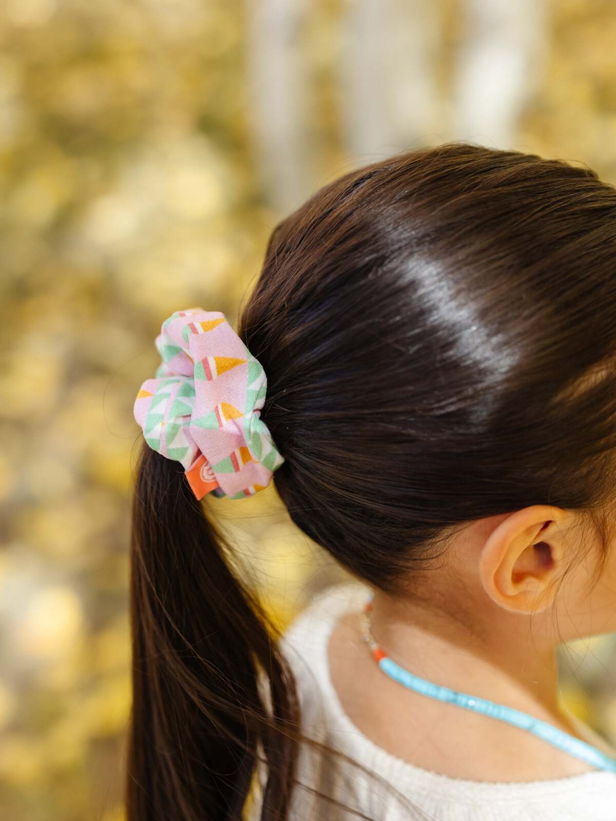 Hair Scrunchie, Abstract Feather