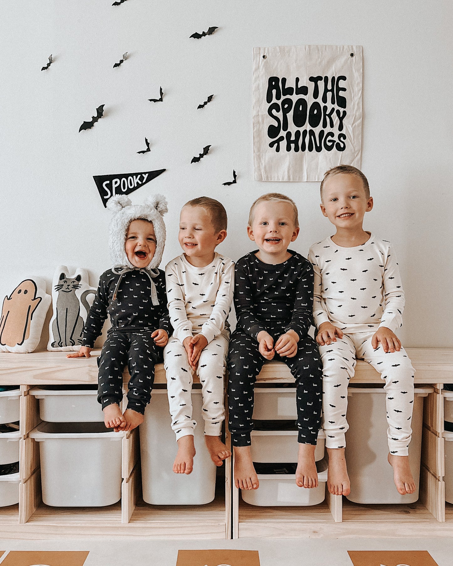 Organic Long Sleeve Pajama Set, Bats