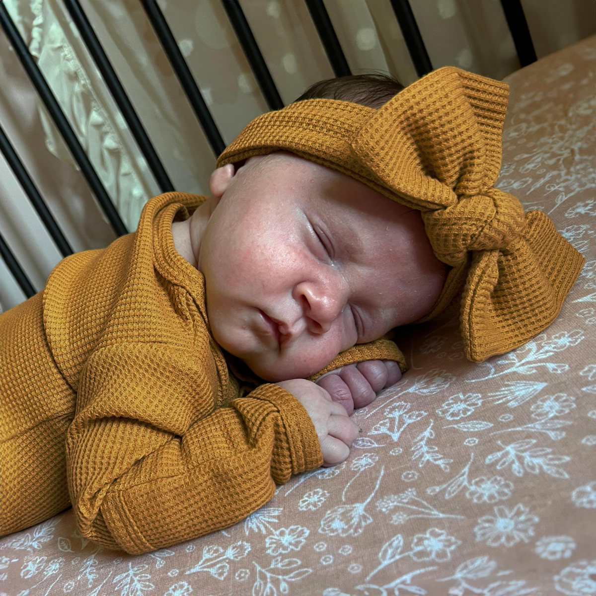 Organic Waffle Knot Bow, Honey