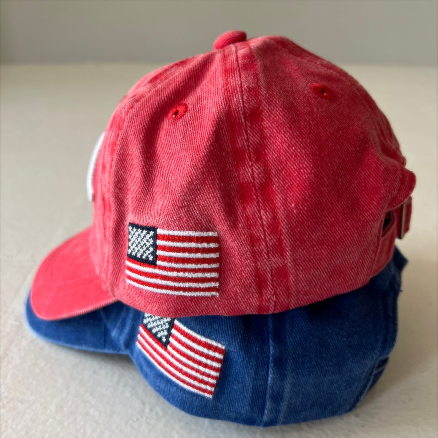 USA Kids Baseball Hat, Vintage Blue