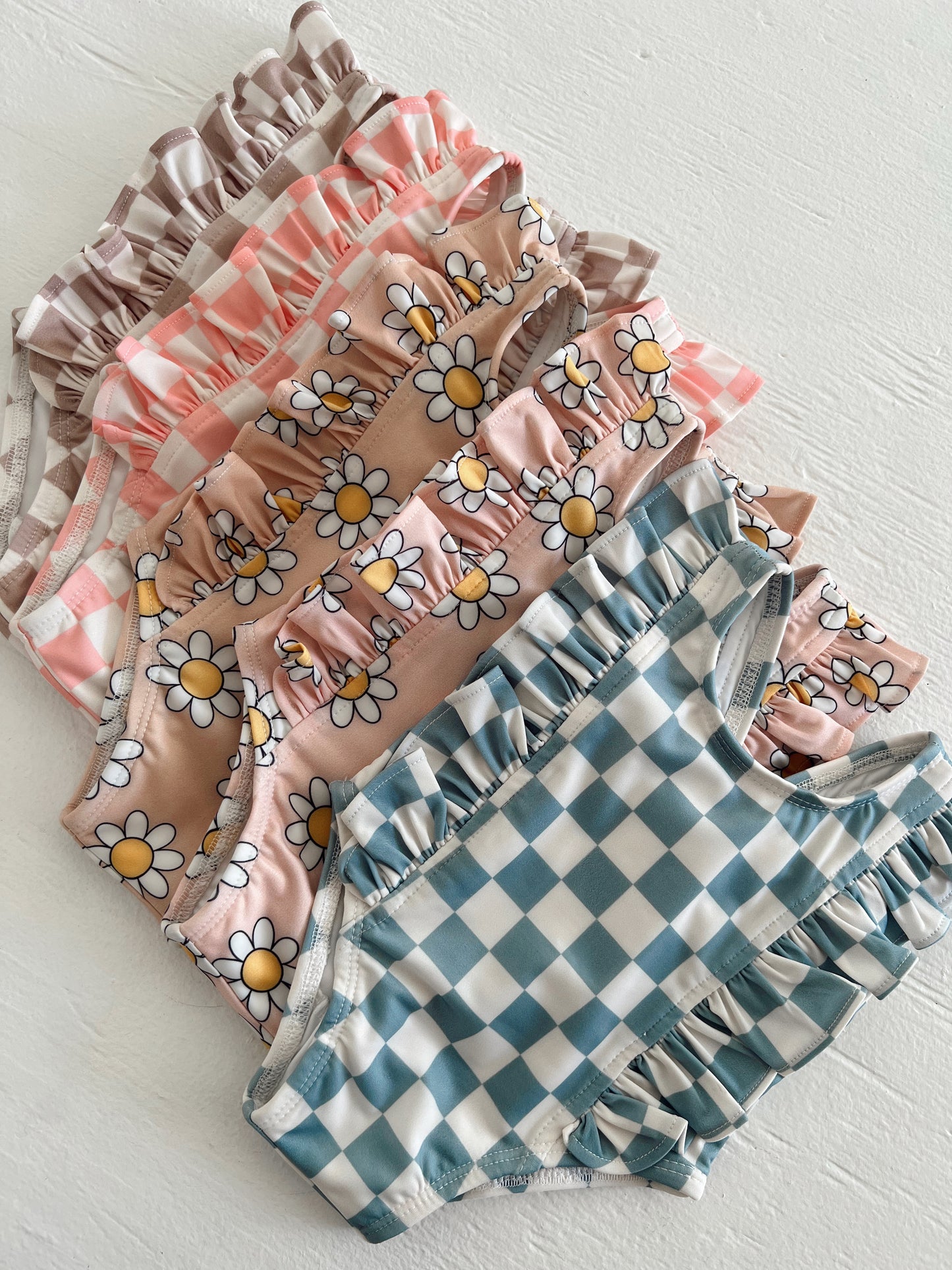 Tiramisu Checkerboard / Monaco Swimsuit / UPF 50+