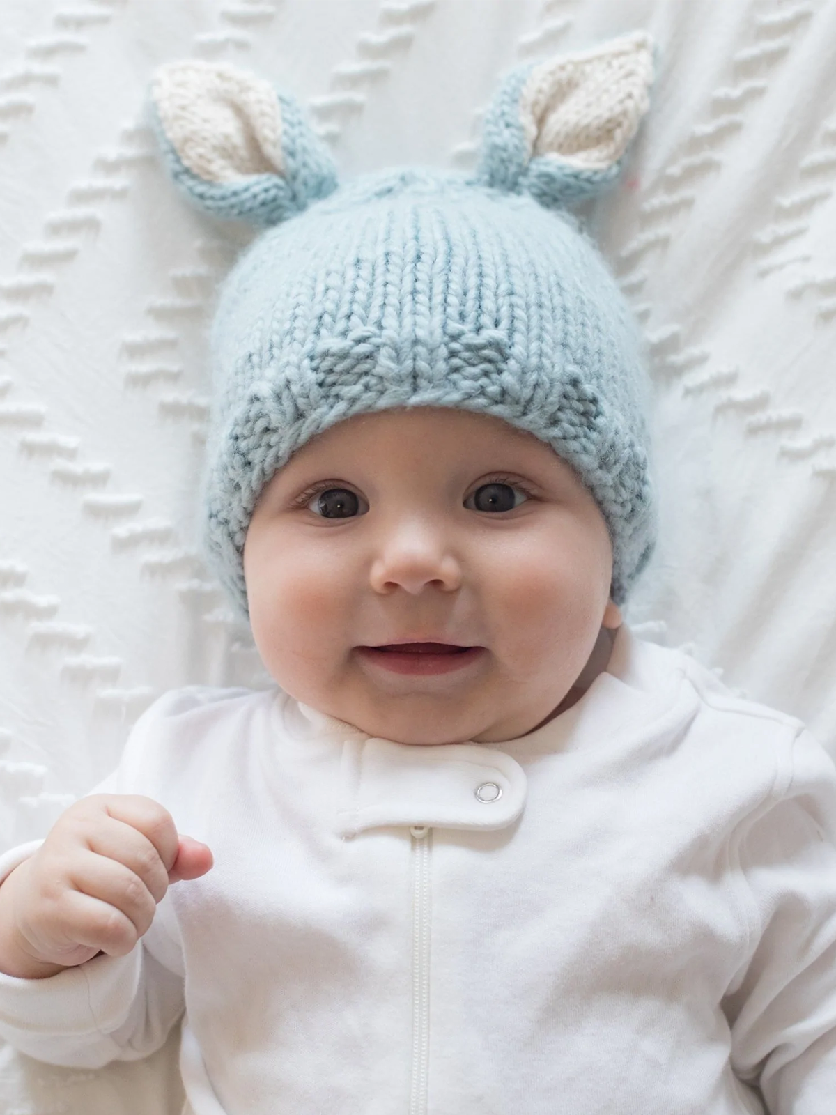 Knit Bunny Hat, Blue