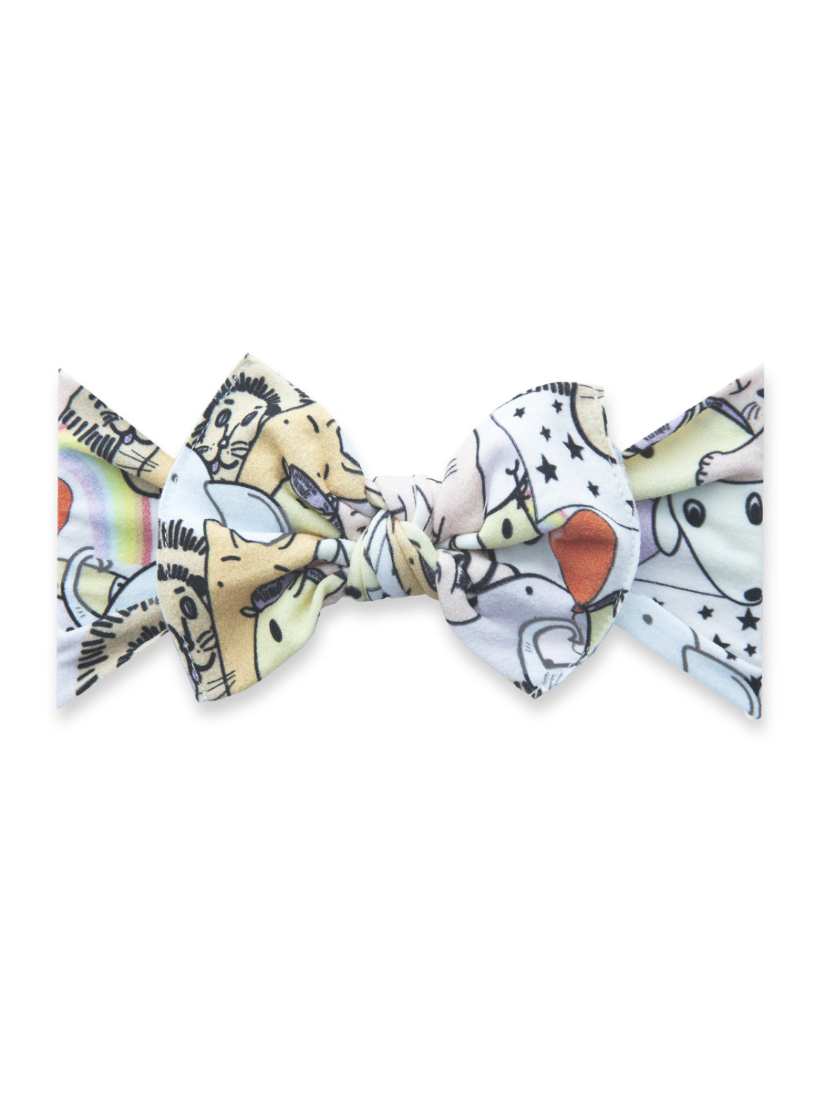 Colorful bow tie with playful animal illustrations, perfect for fun and whimsical fashion.